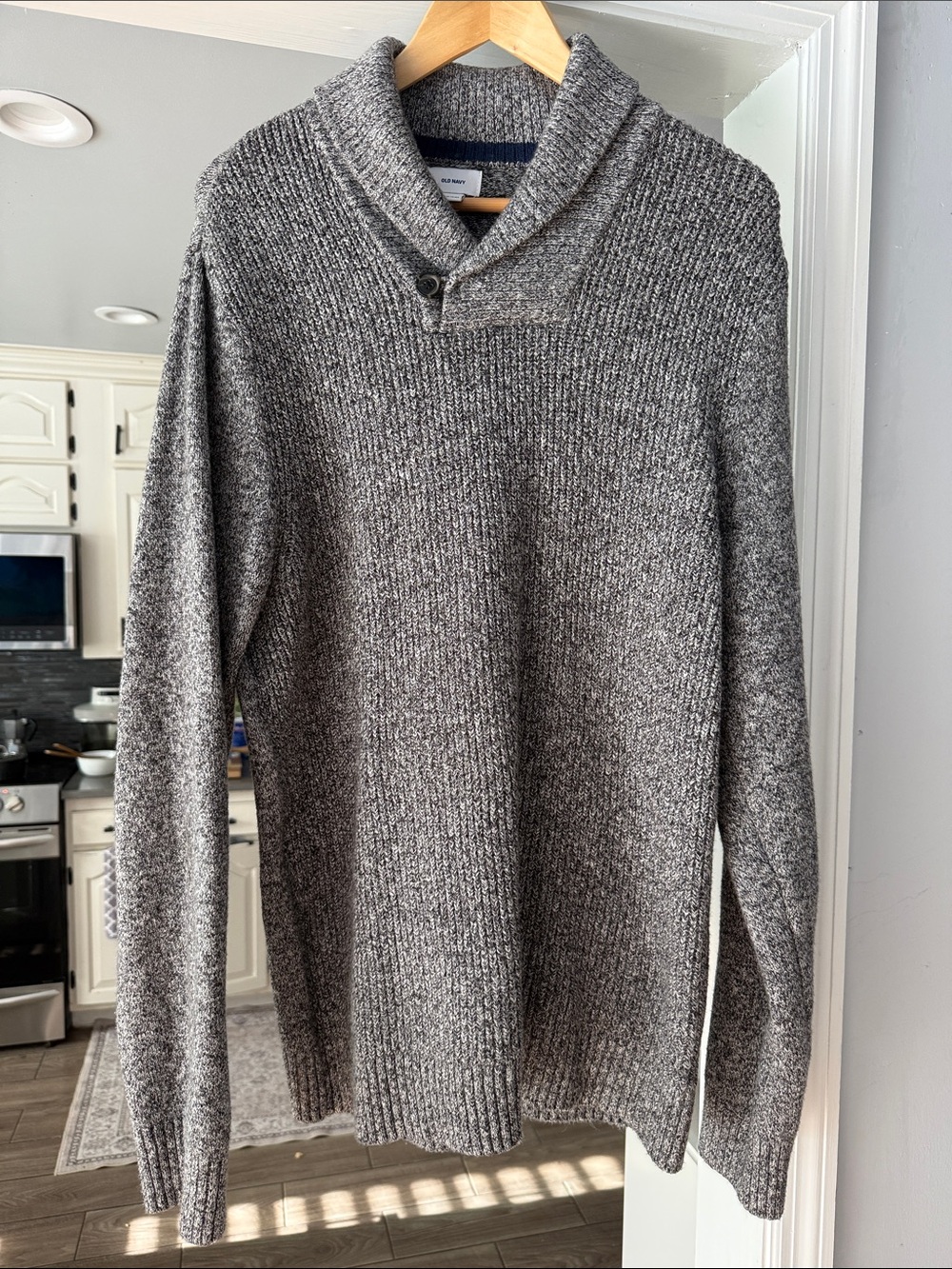 Old Navy Gray Shawl Collar Turtleneck Sweater